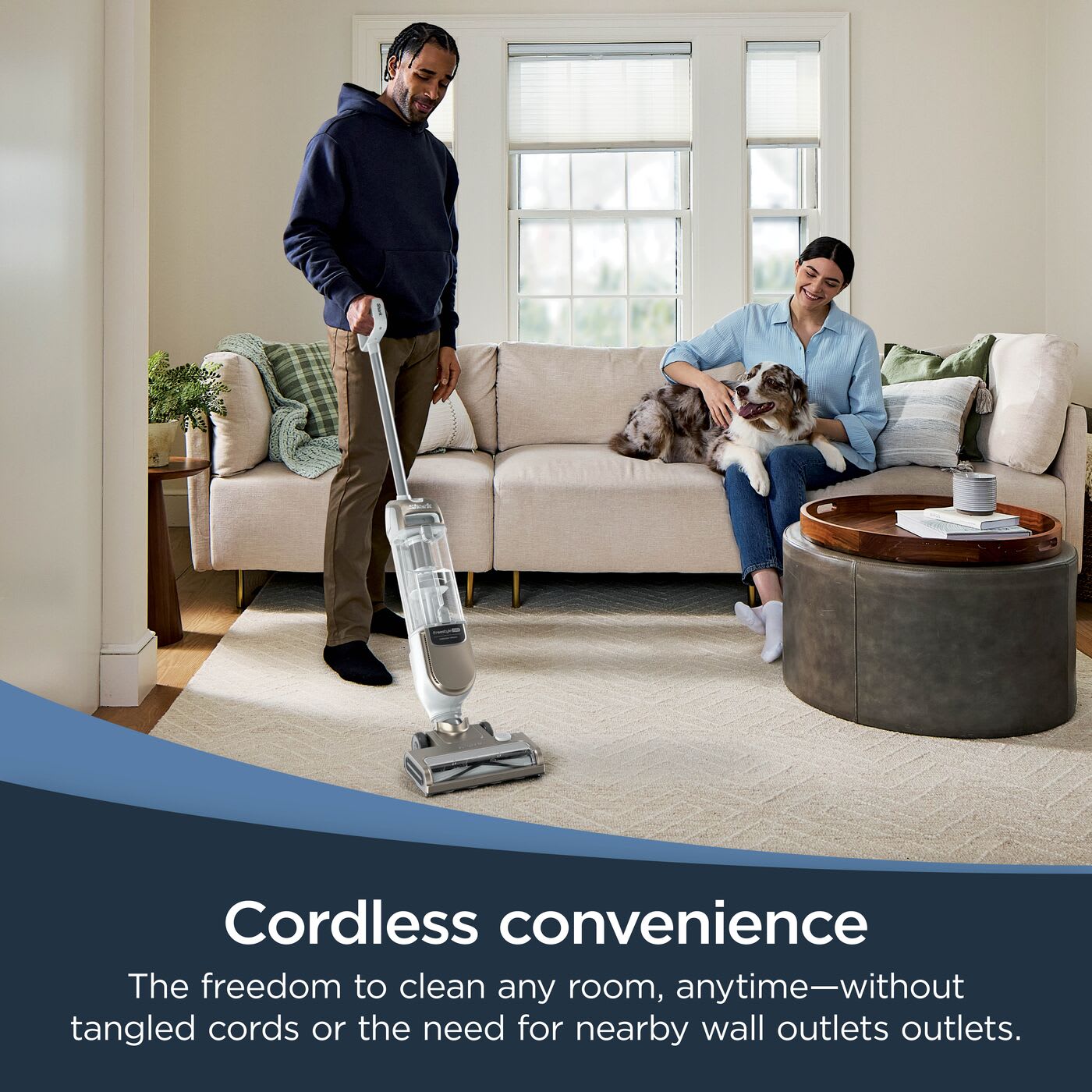 Shark FreeStyle Pro Cordless Upright Vacuum SV2000UK — in the living room